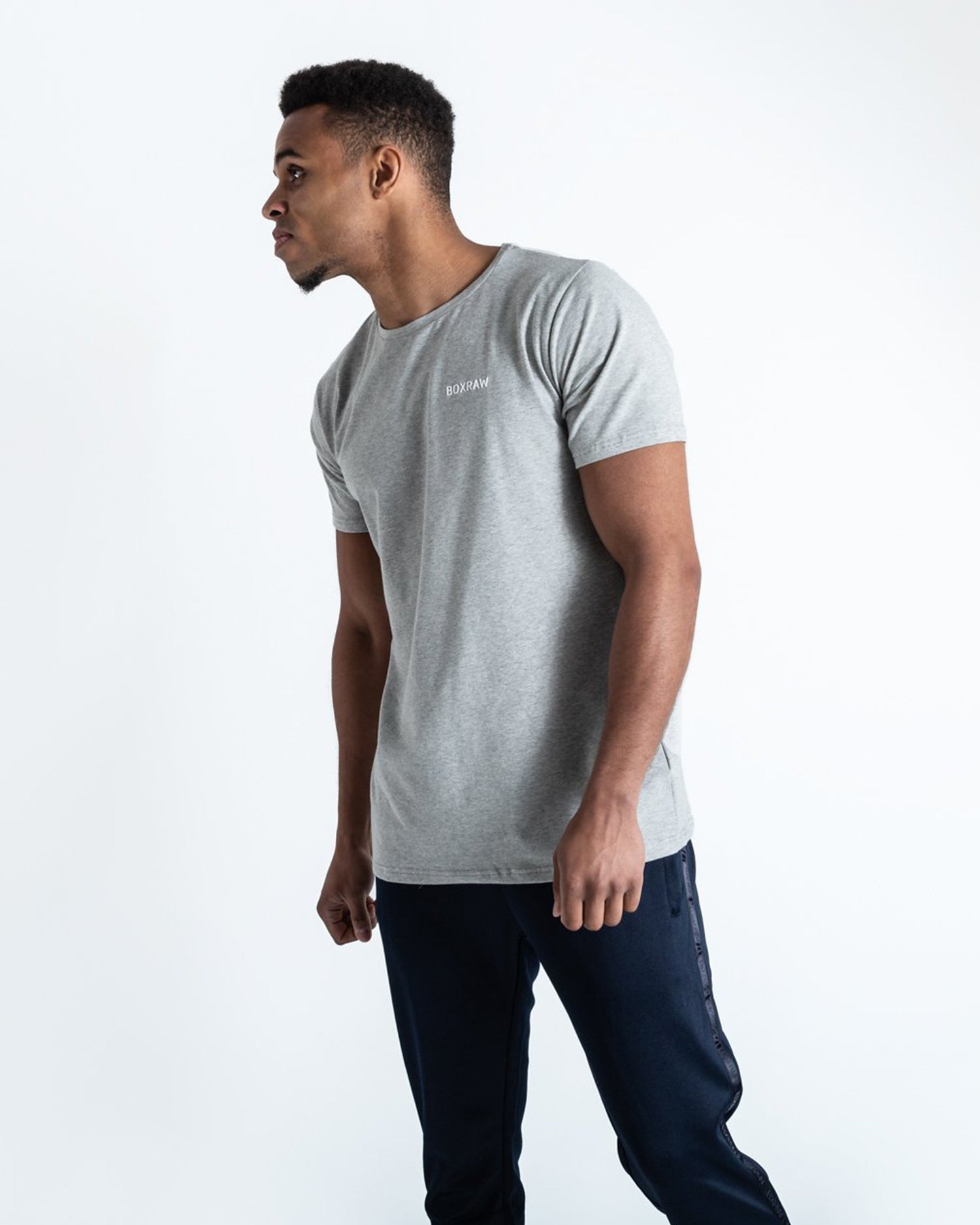 BOXRAW LOGO T-SHIRT GREY | VAAMSPORT