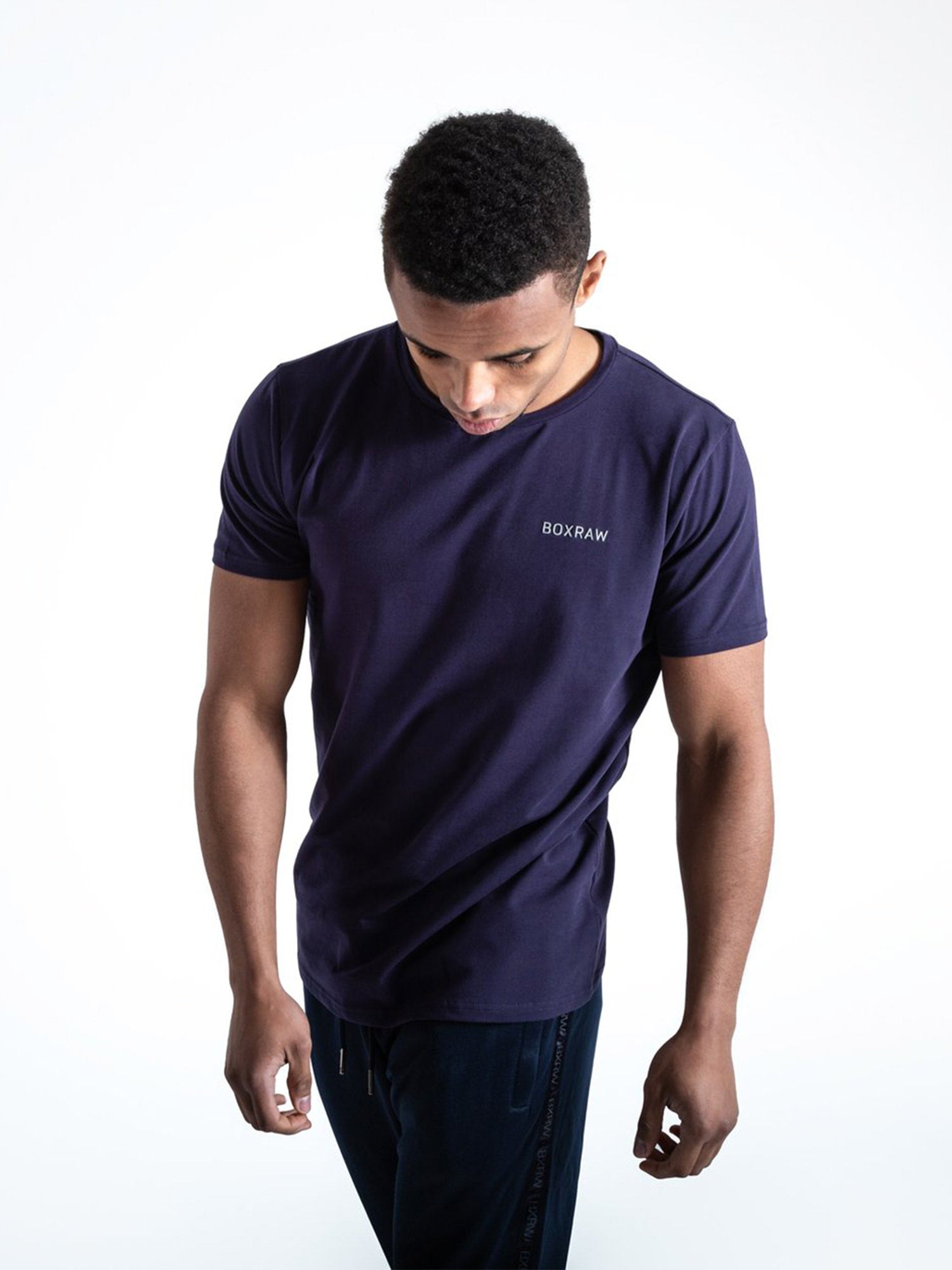 BOXRAW LOGO T-SHIRT NAVY | VAAMSPORT