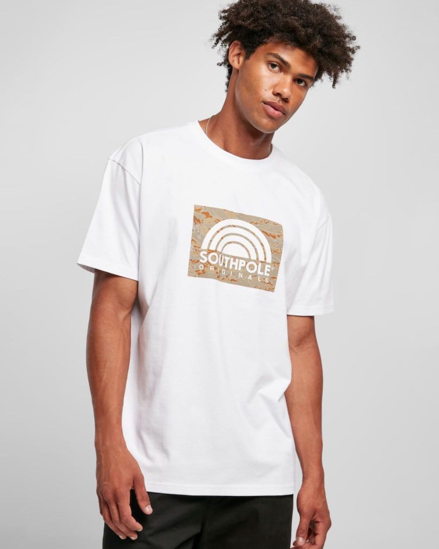 SOUTHPOLE CAMO LOGO TEE - WHITE | VAAM SPORT