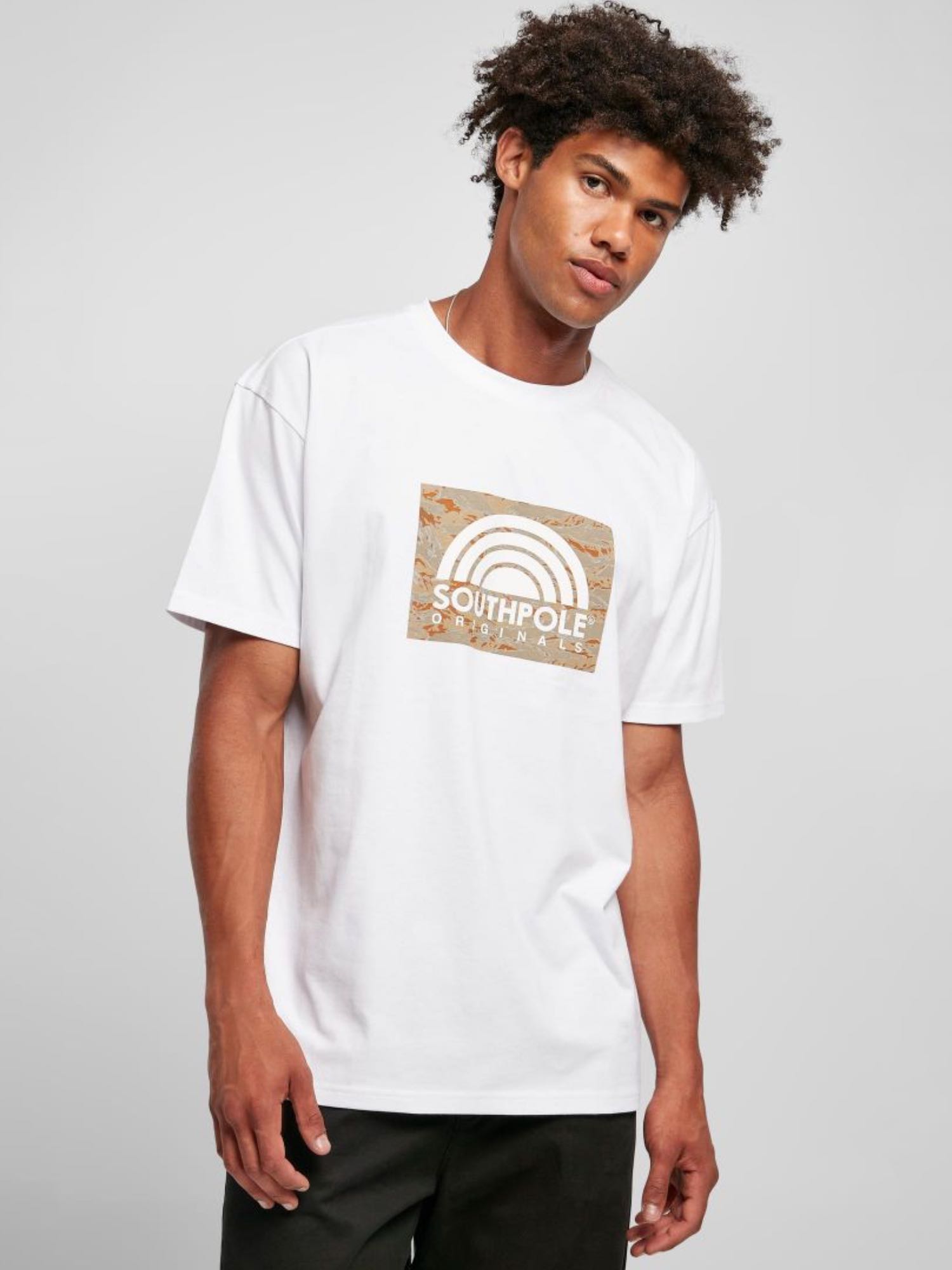 SOUTHPOLE CAMO LOGO TEE - WHITE | VAAM SPORT