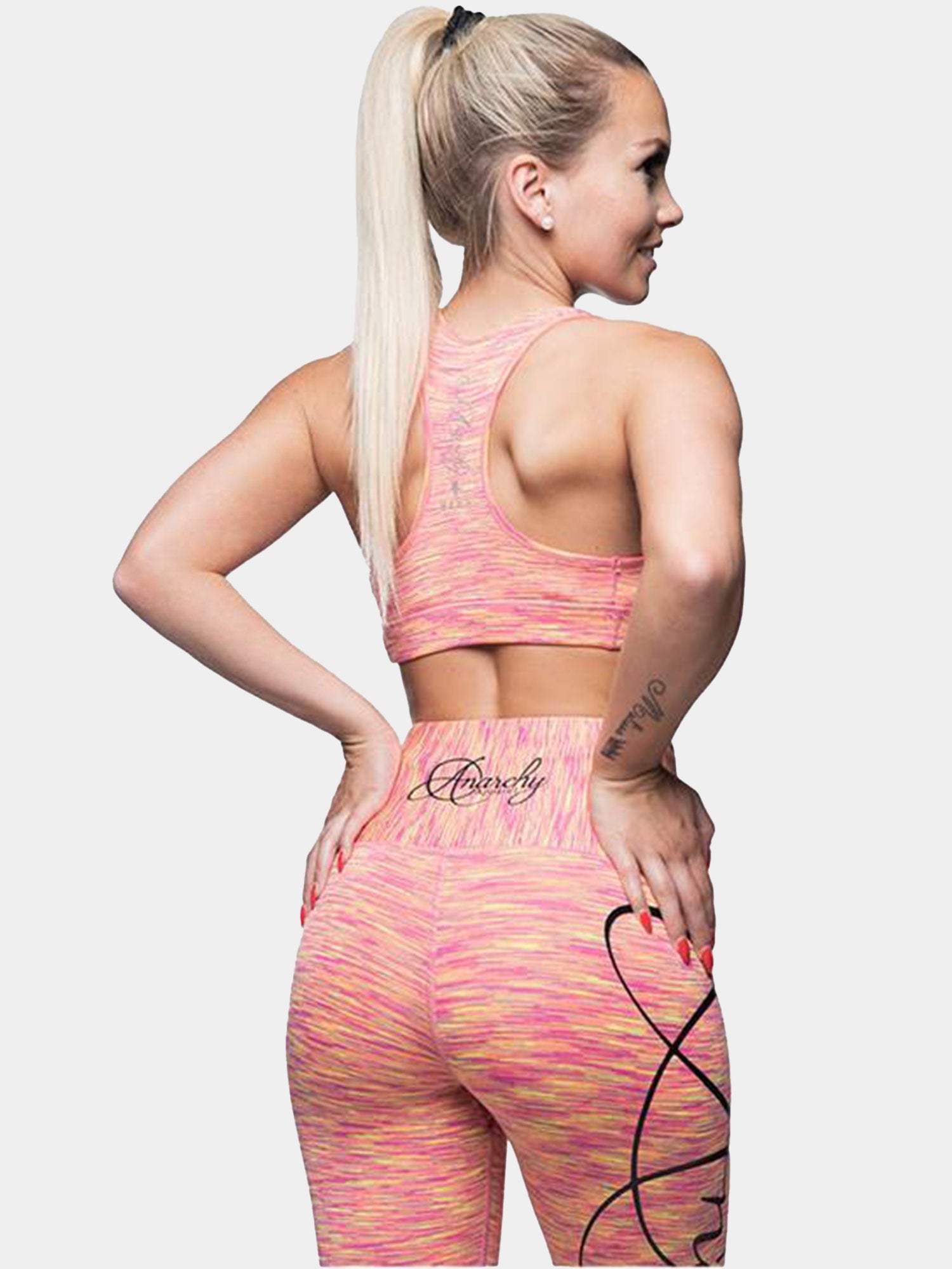 CUSHY PINK YELLOW SPORTS BRA | VAAMSPORT