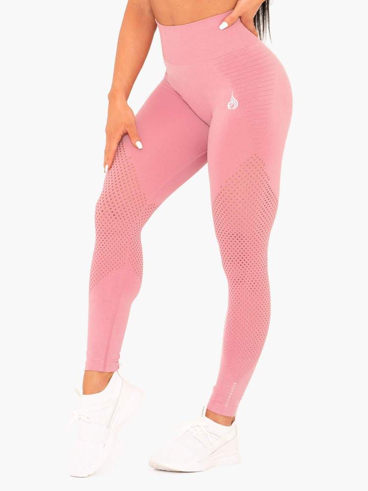 RYDERWEAR GEO SEAMLESS HIGH WAISTED LEGGINGS PINK | VAAMSPORT