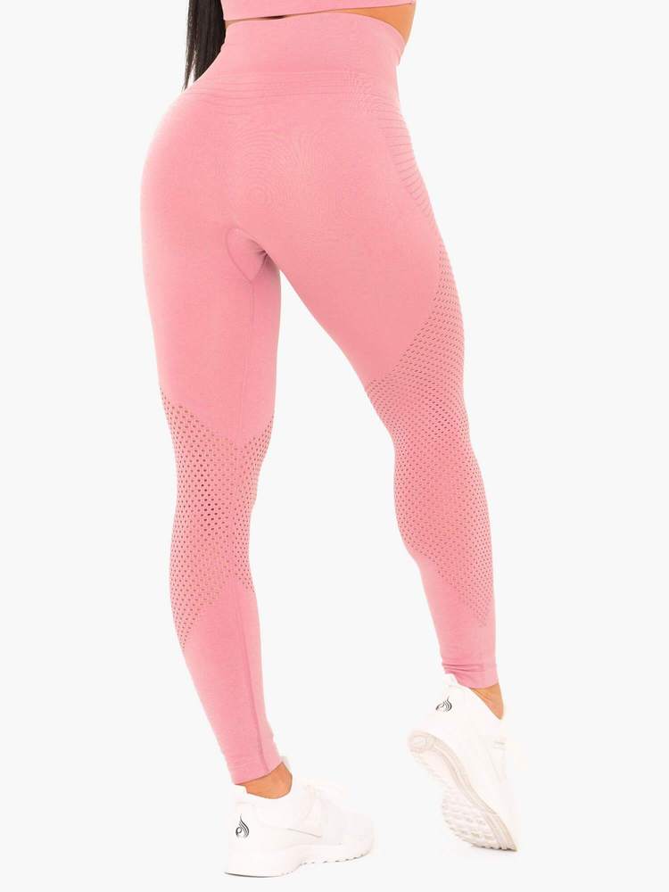 RYDERWEAR GEO SEAMLESS HIGH WAISTED LEGGINGS PINK | VAAMSPORT