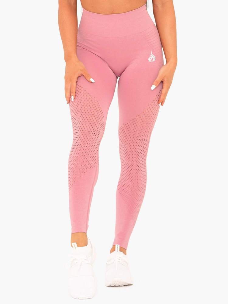 RYDERWEAR GEO SEAMLESS HIGH WAISTED LEGGINGS PINK | VAAMSPORT