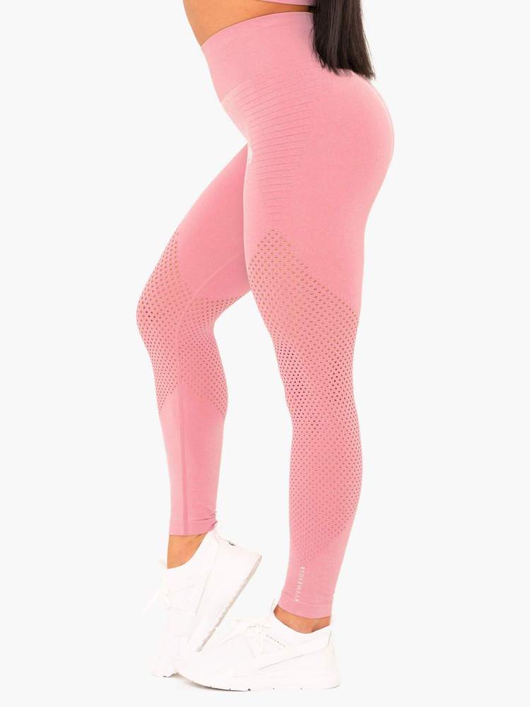 RYDERWEAR GEO SEAMLESS HIGH WAISTED LEGGINGS PINK | VAAMSPORT