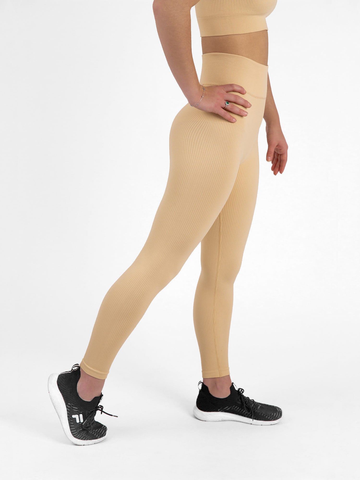 VAAM LMNTS RIBBED SEAMLESS LEGGINGS - SAND | VAAM SPORT