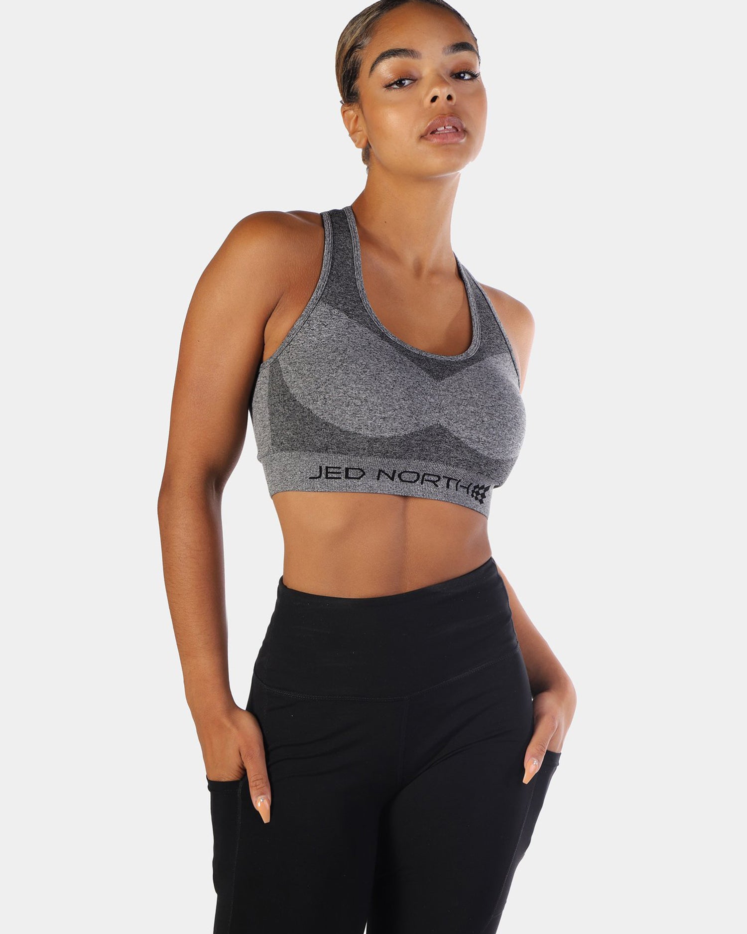 JED NORTH SUPPLE SEAMLESS SPORTS BRA - GRAY | VAAMSPORT