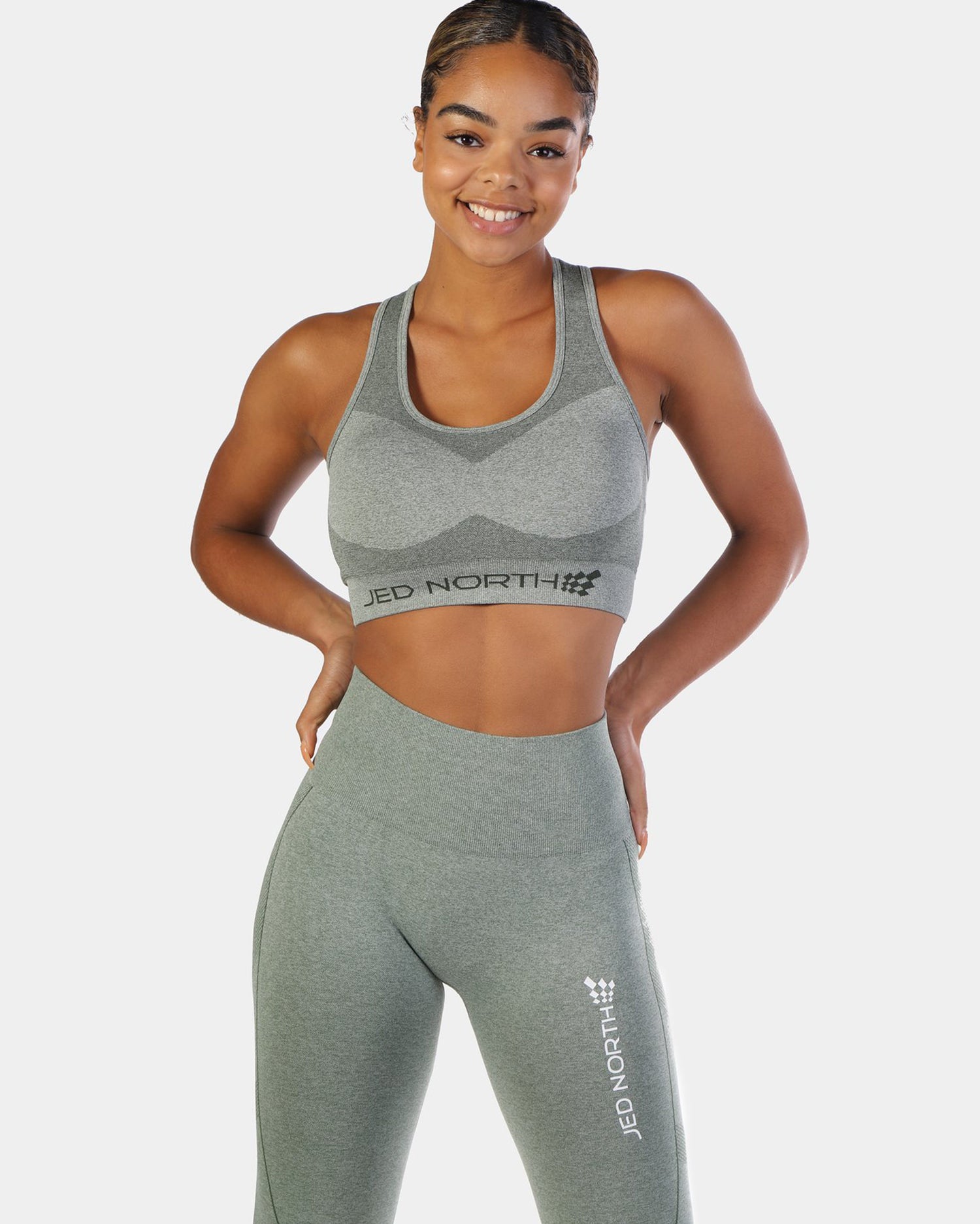 JED NORTH SUPPLE SEAMLESS SPORTS BRA - GREEN