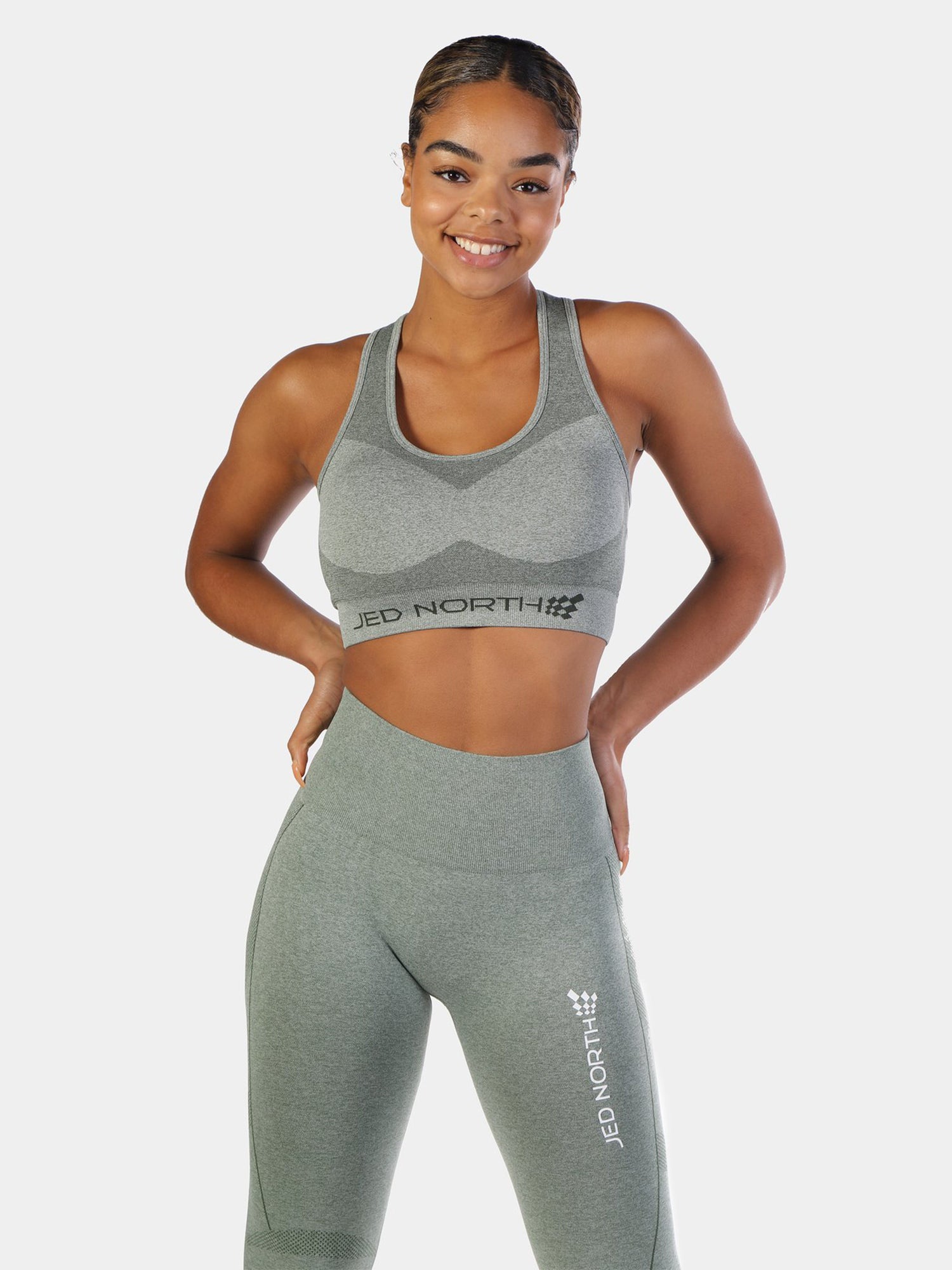 JED NORTH SUPPLE SEAMLESS SPORTS BRA - GREEN