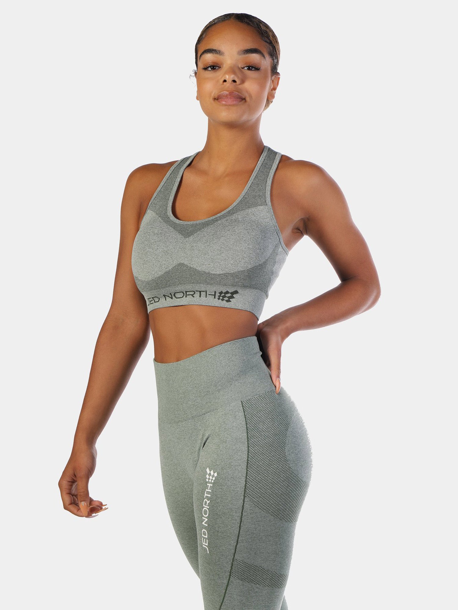 JED NORTH SUPPLE SEAMLESS SPORTS BRA - GREEN