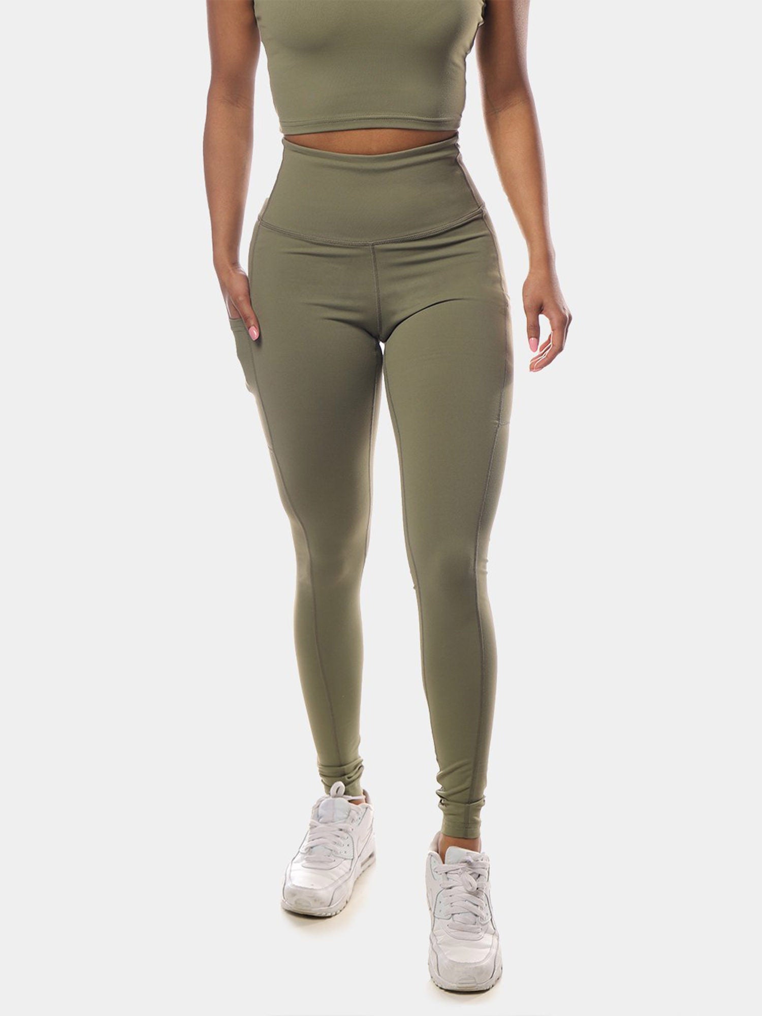 LOTUS LEGGINGS - OLIVE GREEN | VAAMSPORT