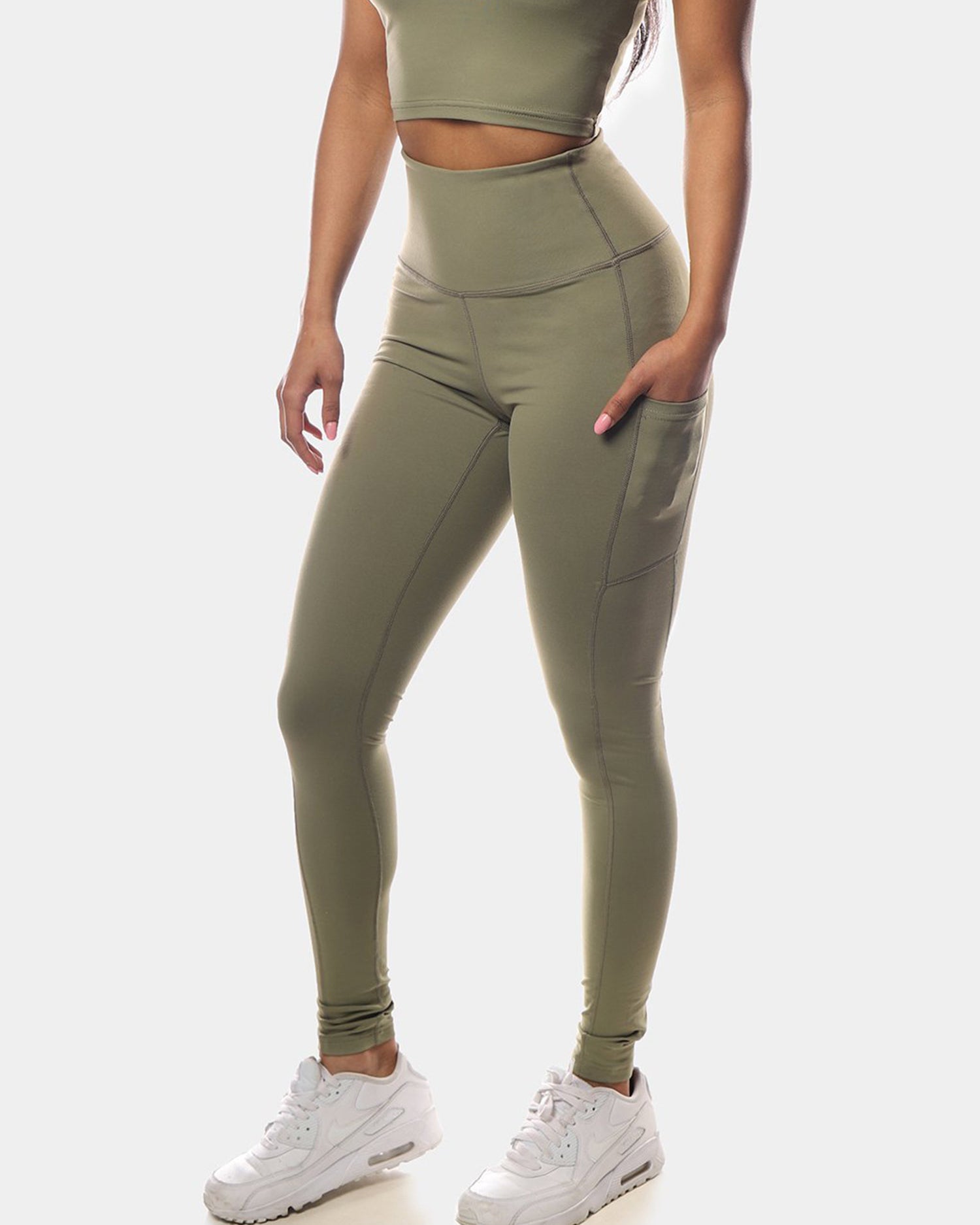 LOTUS LEGGINGS - OLIVE GREEN | VAAMSPORT