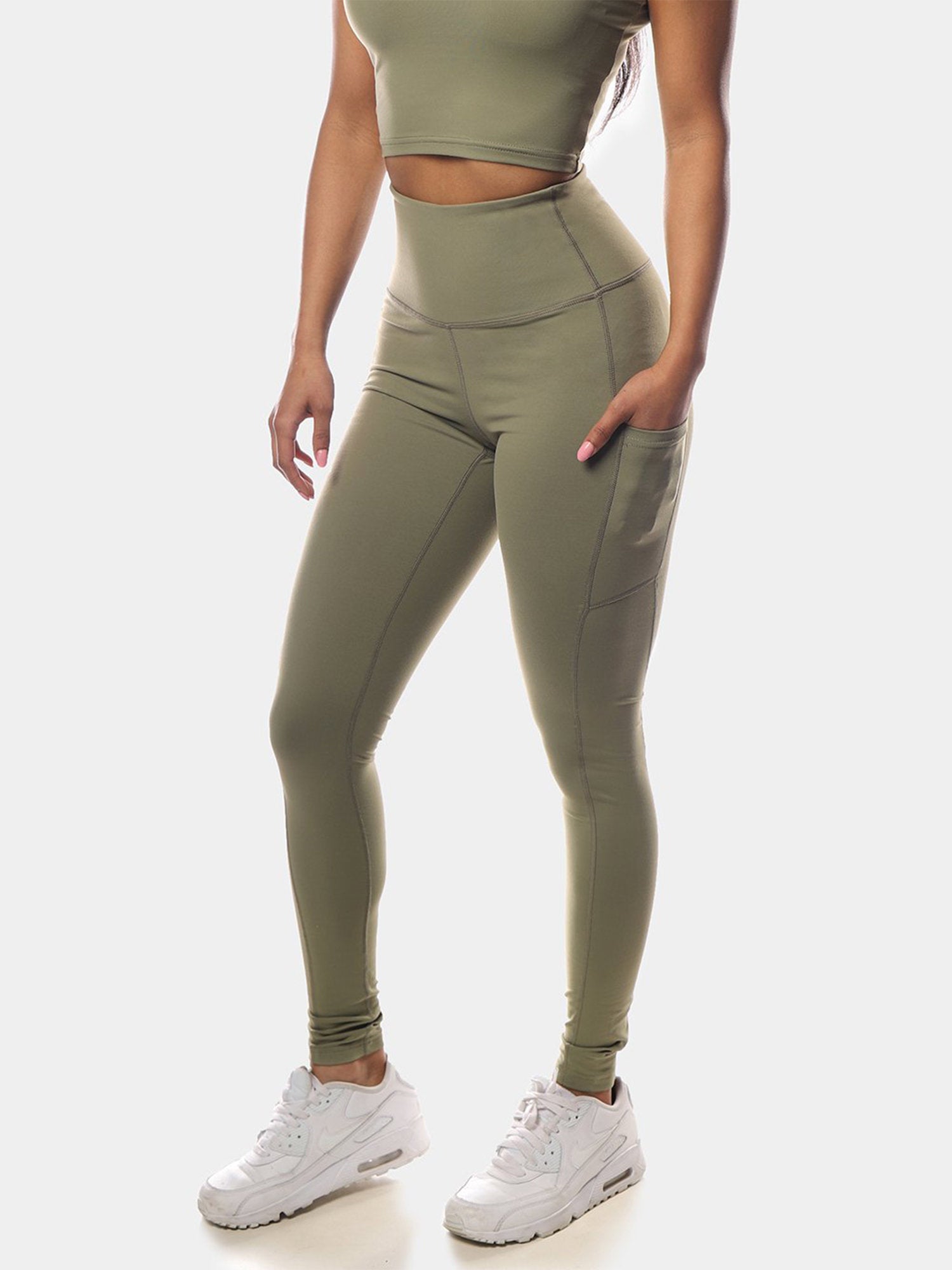 LOTUS LEGGINGS - OLIVE GREEN | VAAMSPORT