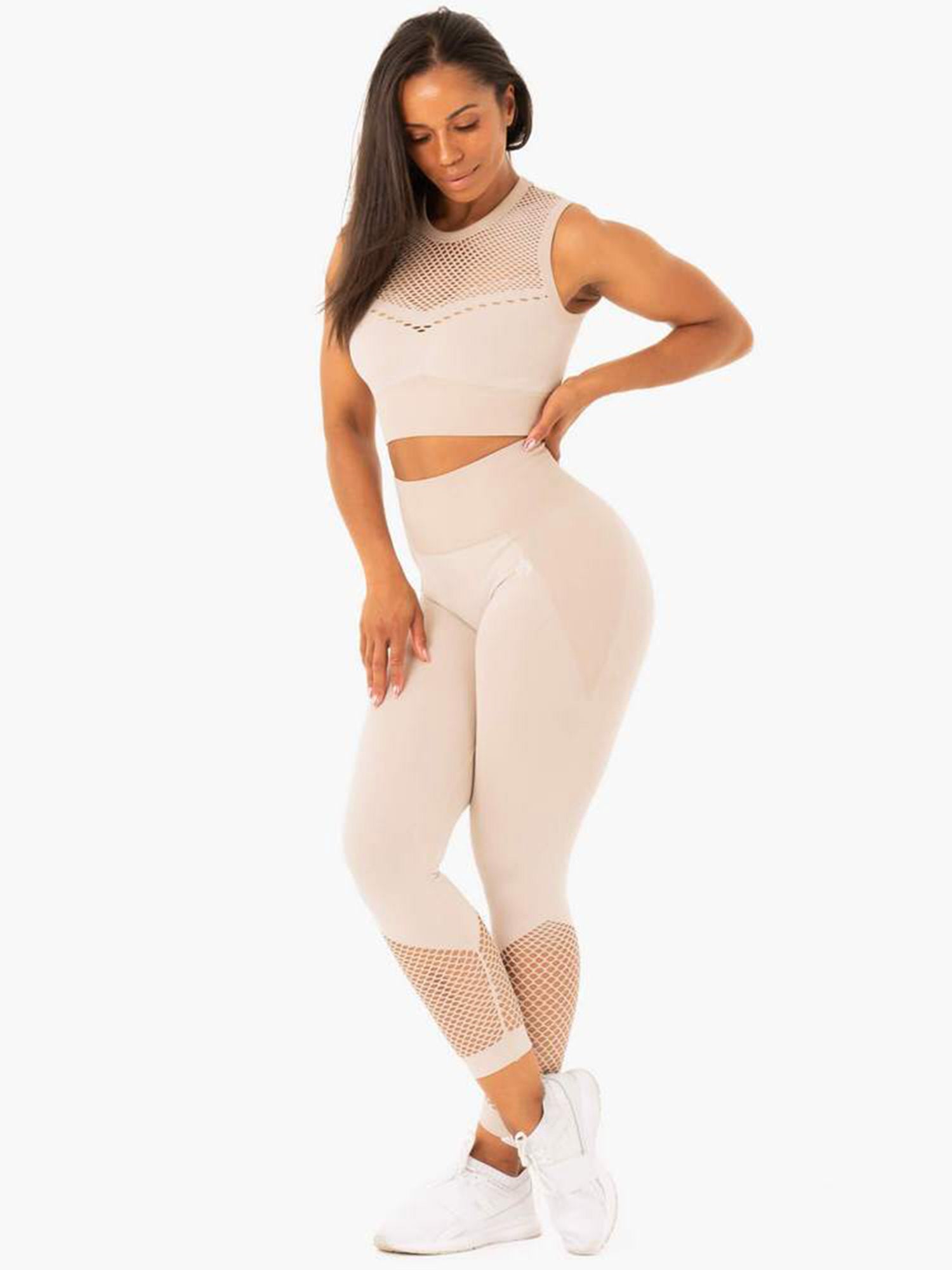 RYDERWEAR OASIS SEAMLESS LEGGINGS - OFF WHITE SAND | VAAMSPORT