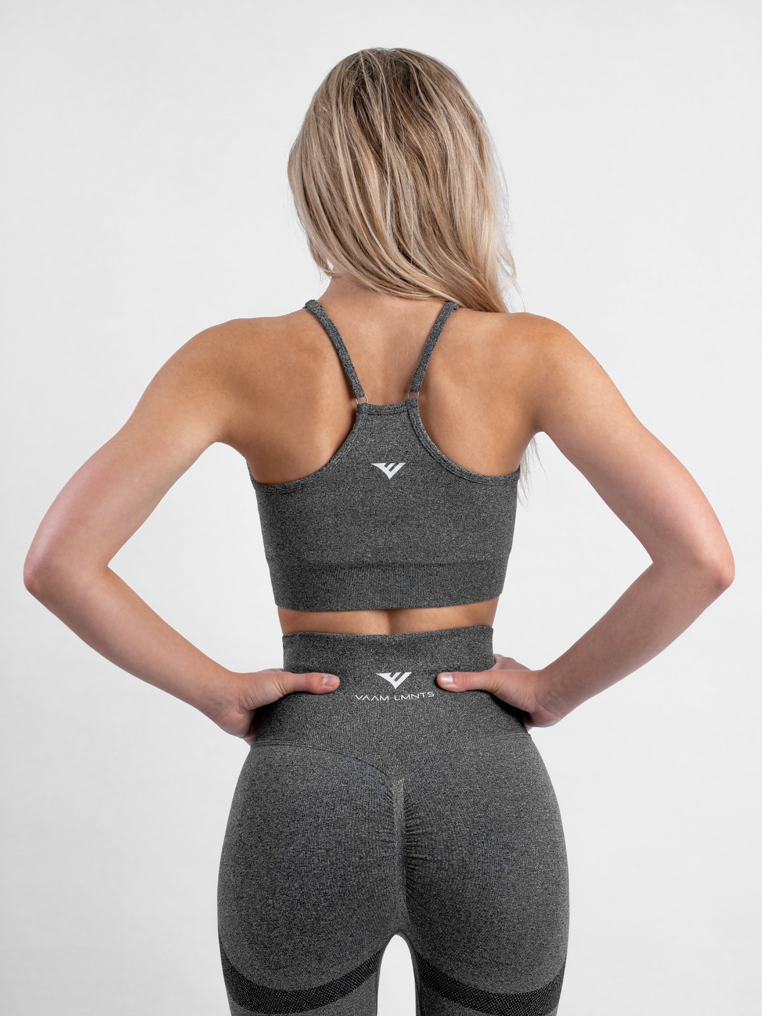 VAAM LMNTS SEAMLESS SCRUNCH BRA - GREY MARLE | VAAMSPORT