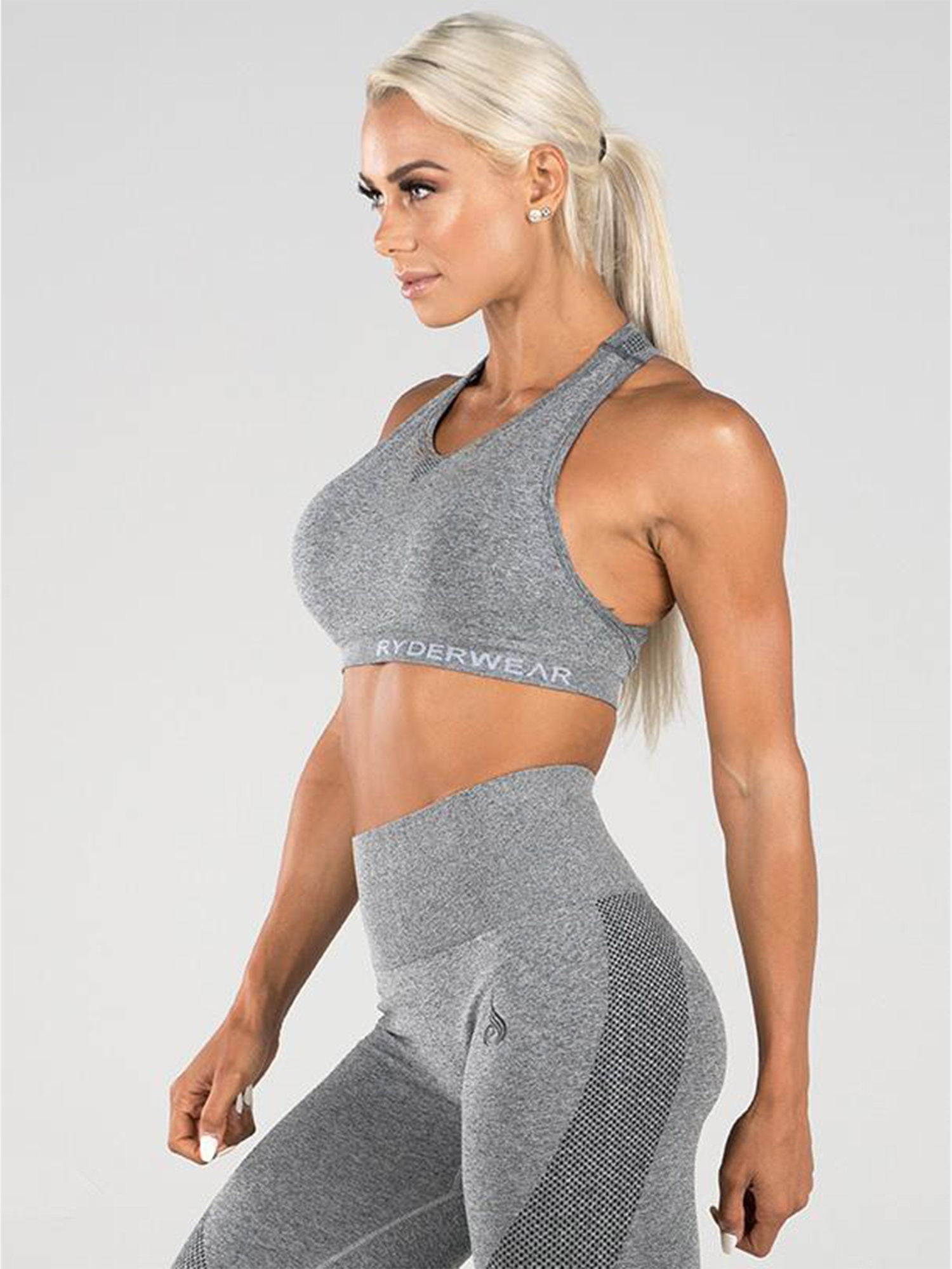 SEAMLESS SPORTS BRA - LIGHT GREY MARLE | VAAMSPORT
