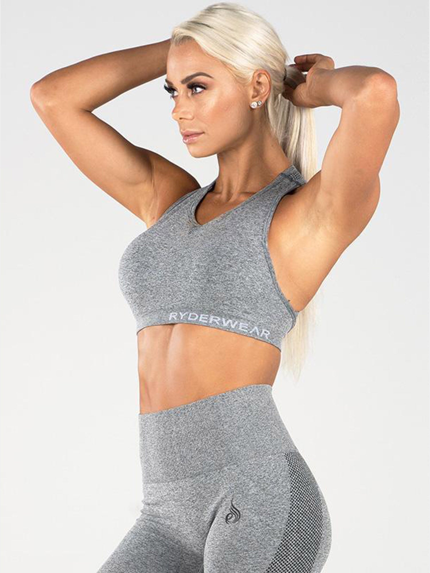 SEAMLESS SPORTS BRA - LIGHT GREY MARLE | VAAMSPORT
