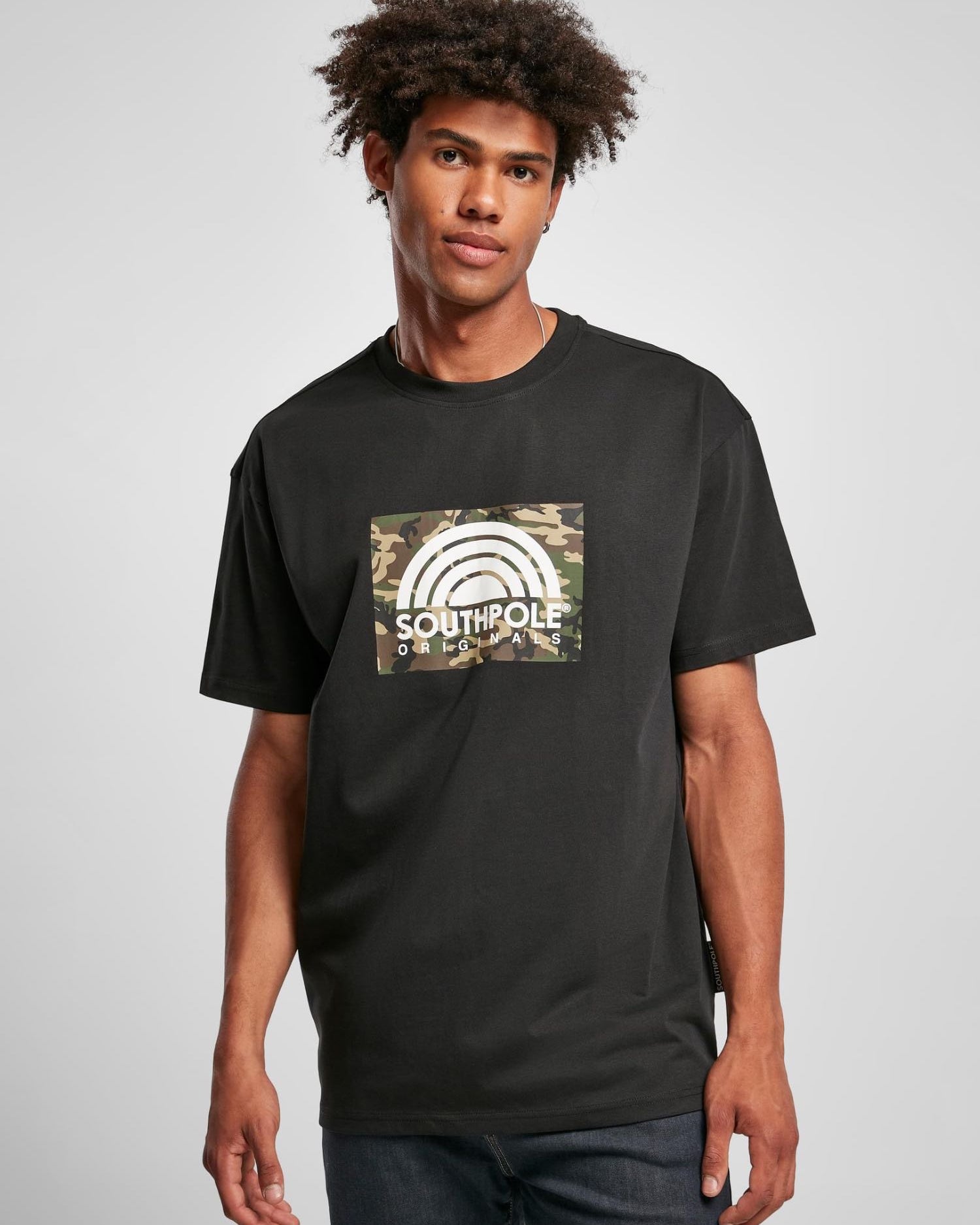 SOUTHPOLE CAMO LOGO TEE - BLACK | VAAM SPORT