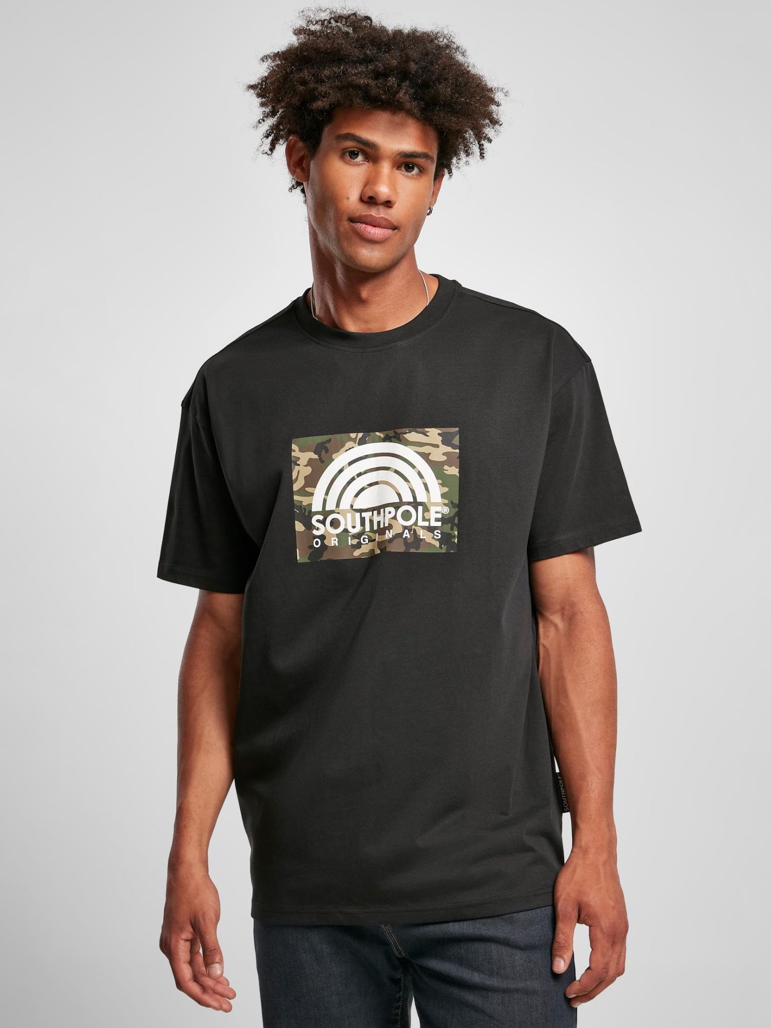SOUTHPOLE CAMO LOGO TEE - BLACK | VAAM SPORT