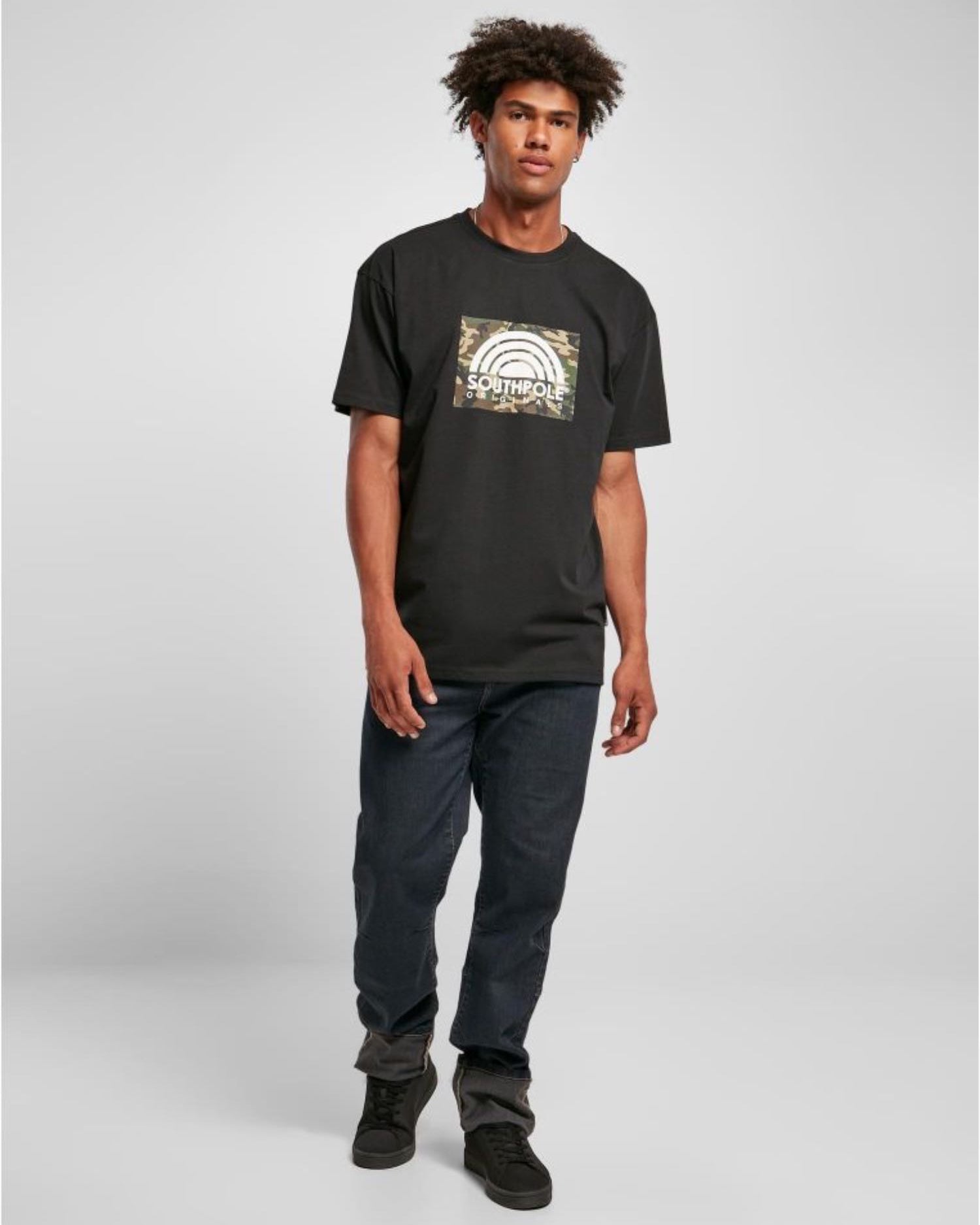 SOUTHPOLE CAMO LOGO TEE - BLACK | VAAM SPORT