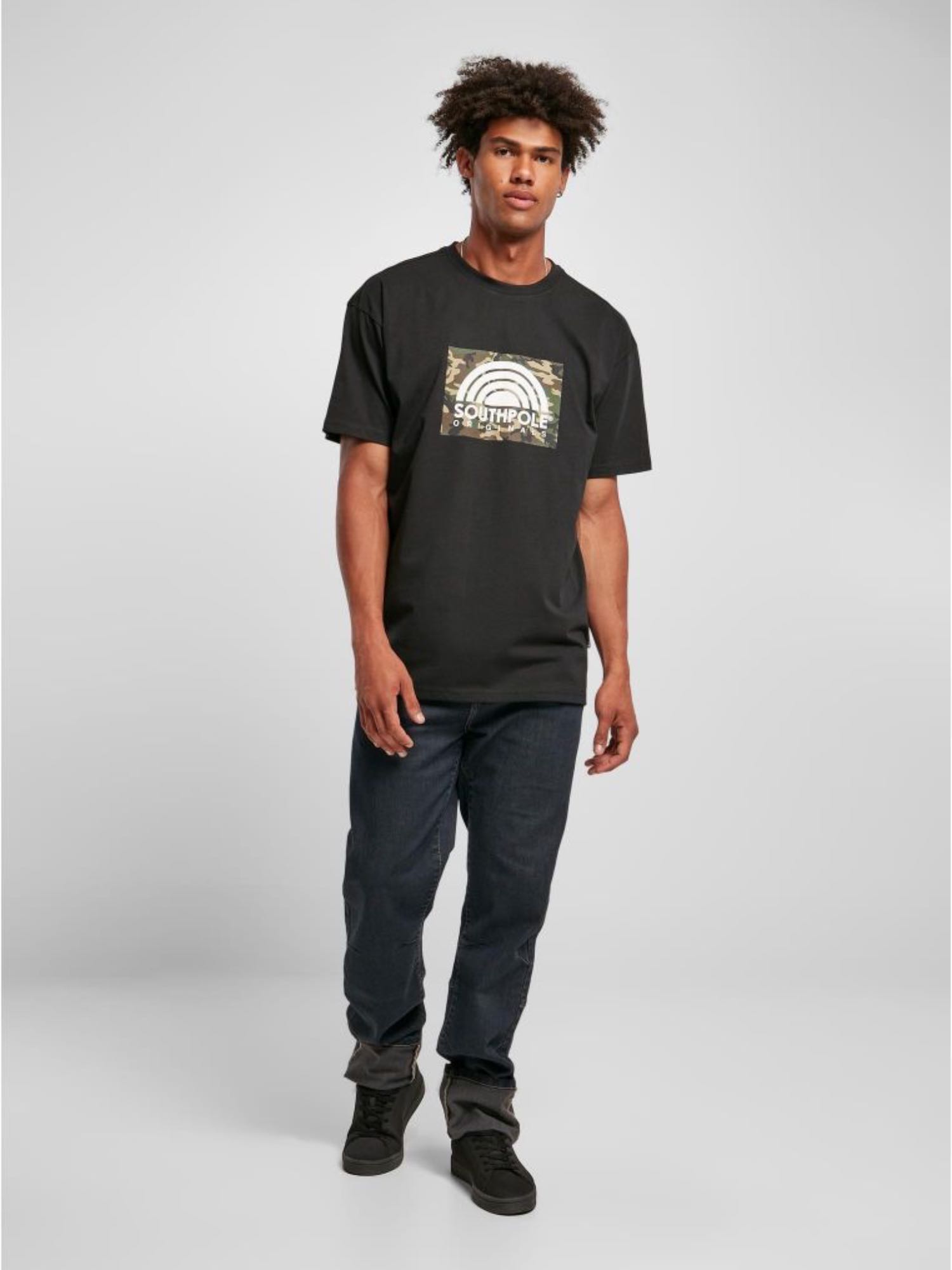 SOUTHPOLE CAMO LOGO TEE - BLACK | VAAM SPORT