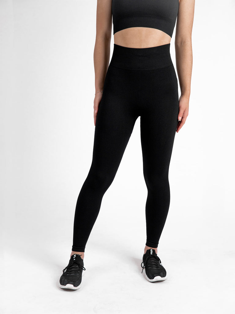VAAM LMNTS RIBBED SEAMLESS LEGGINGS - BLACK | VAAM SPORT